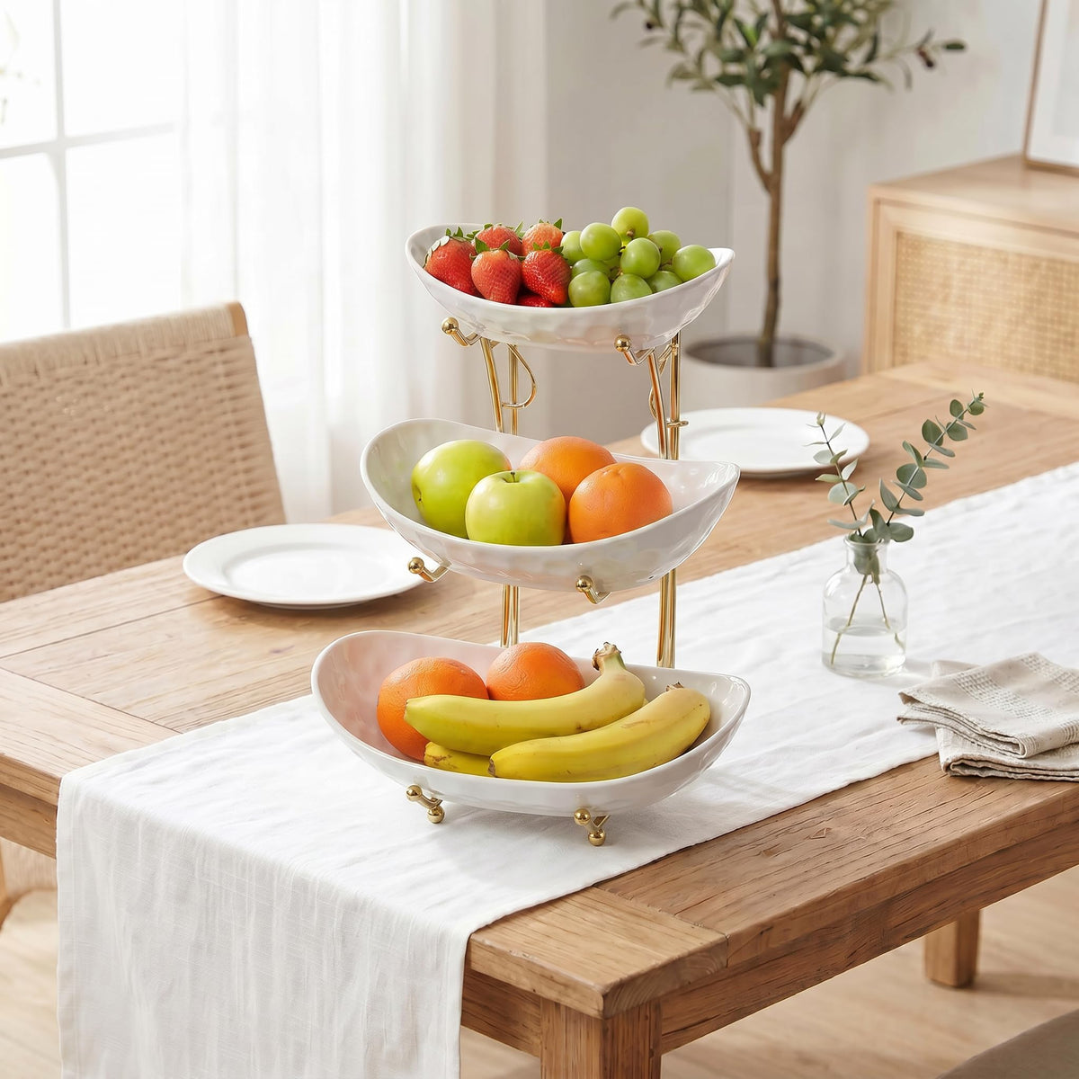 3 Tier Ceramic Fruit Bowl Stand V97481