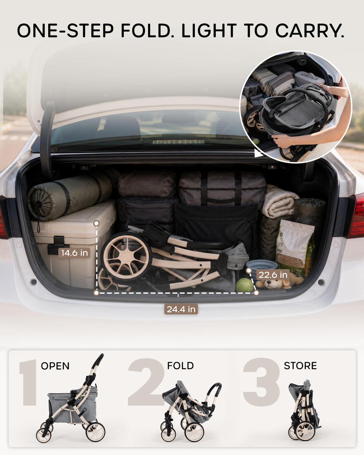 Dog Stroller with Rubber Wheels Q209