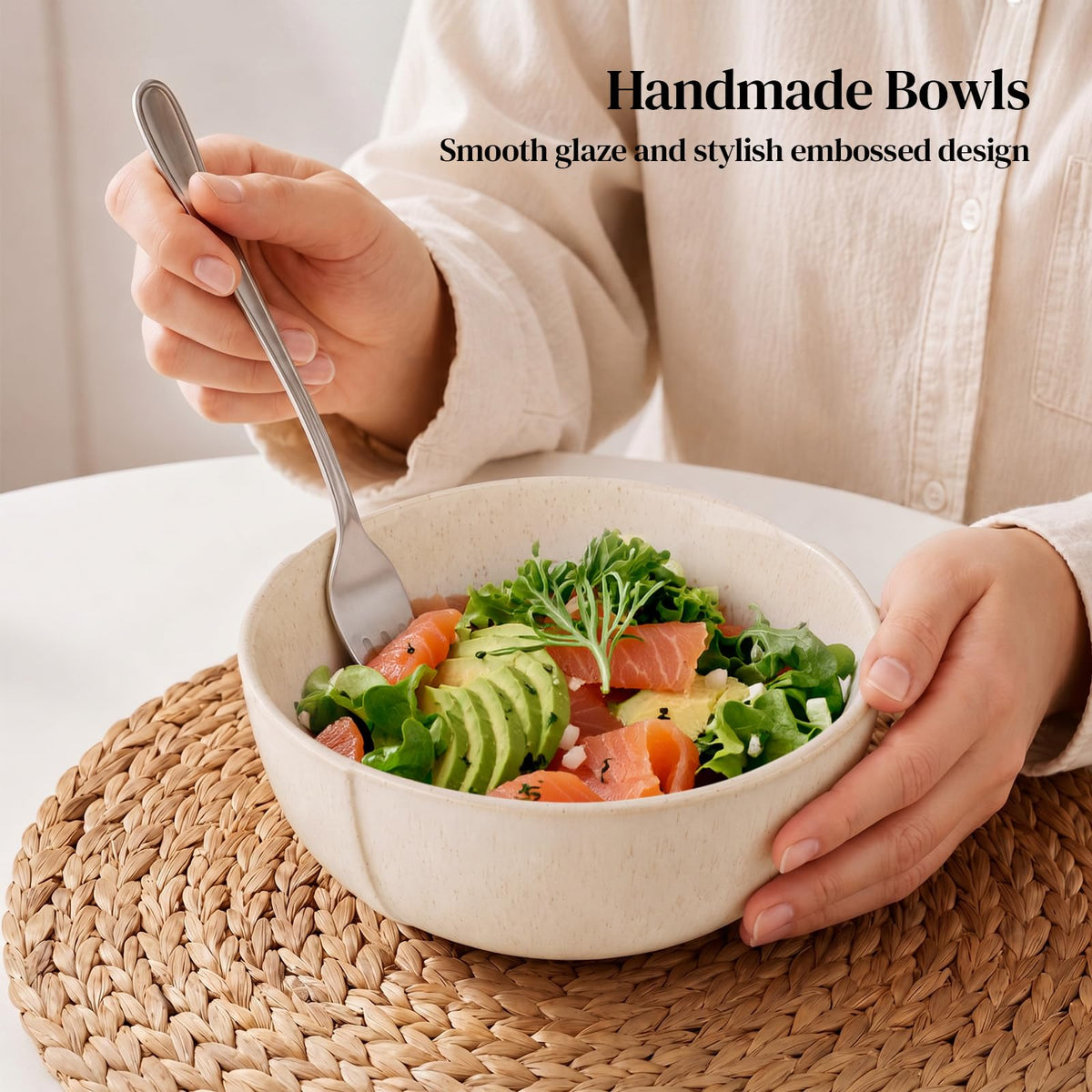 32 OZ Ceramic Soup Bowls Set of 4 Z526673