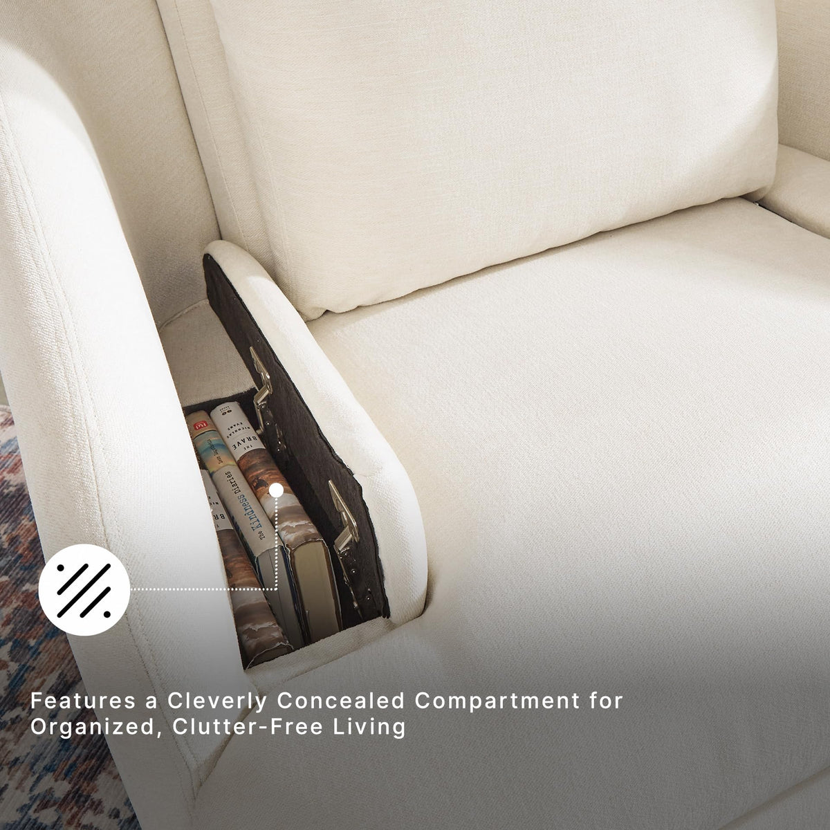 Beige Swivel Glider Recliner Rocking Chair S8048