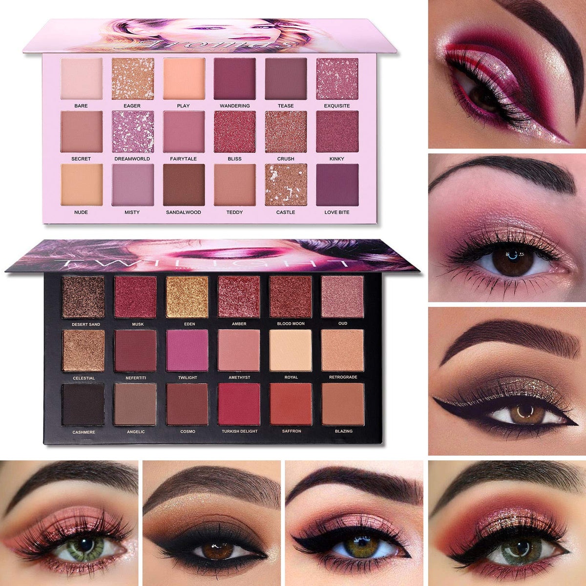 Nude Eyeshadow Palette Makeup Set, Matte Shimmer Glitter Pressed Pearl W40764