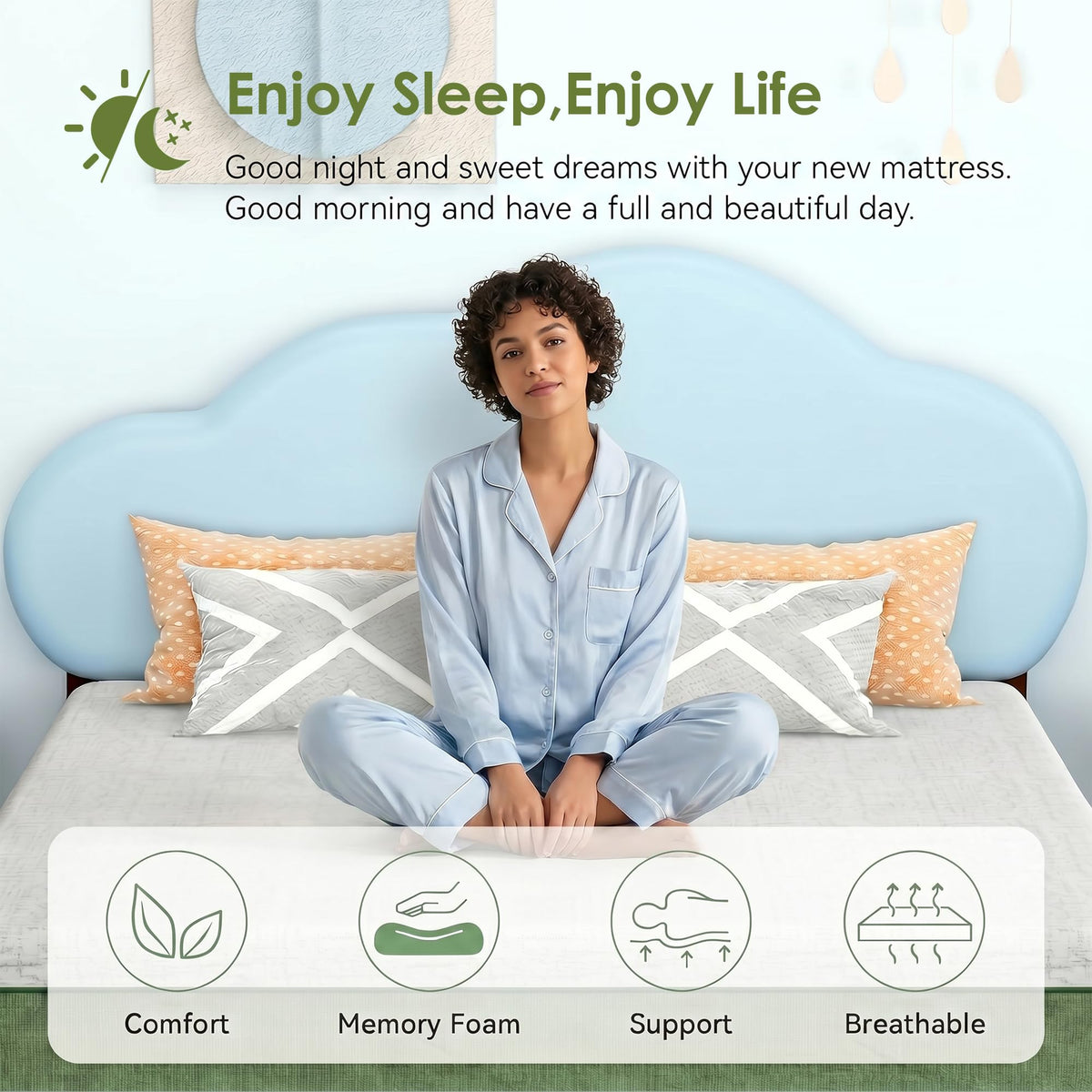 6 Inch Twin Size Cooling Gel Memory Foam Mattress U242663