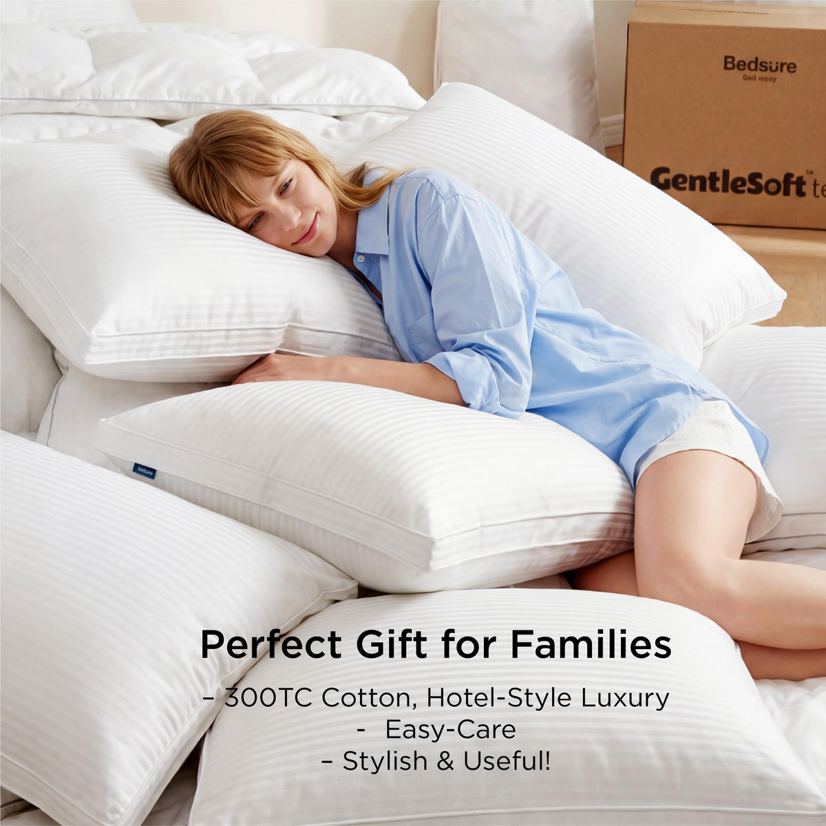 King Size Set of 2 Cotton Pillows M55210
