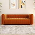 Orange Velvet 3 Seat Sofa P222