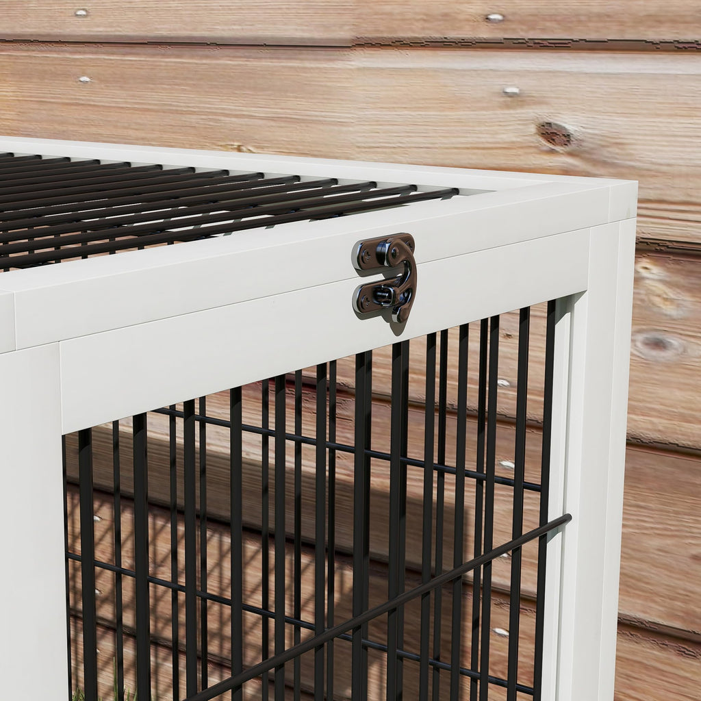 2 Levels Outdoor Rabbit Hutch Dark Gray C944