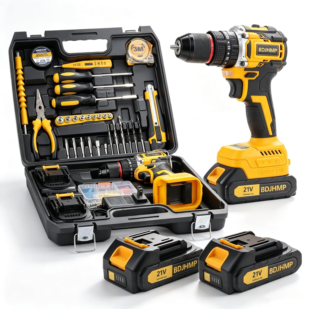 3/8" Brushless Compact Drill Tool Set with Drill Bit and Sockets J71998