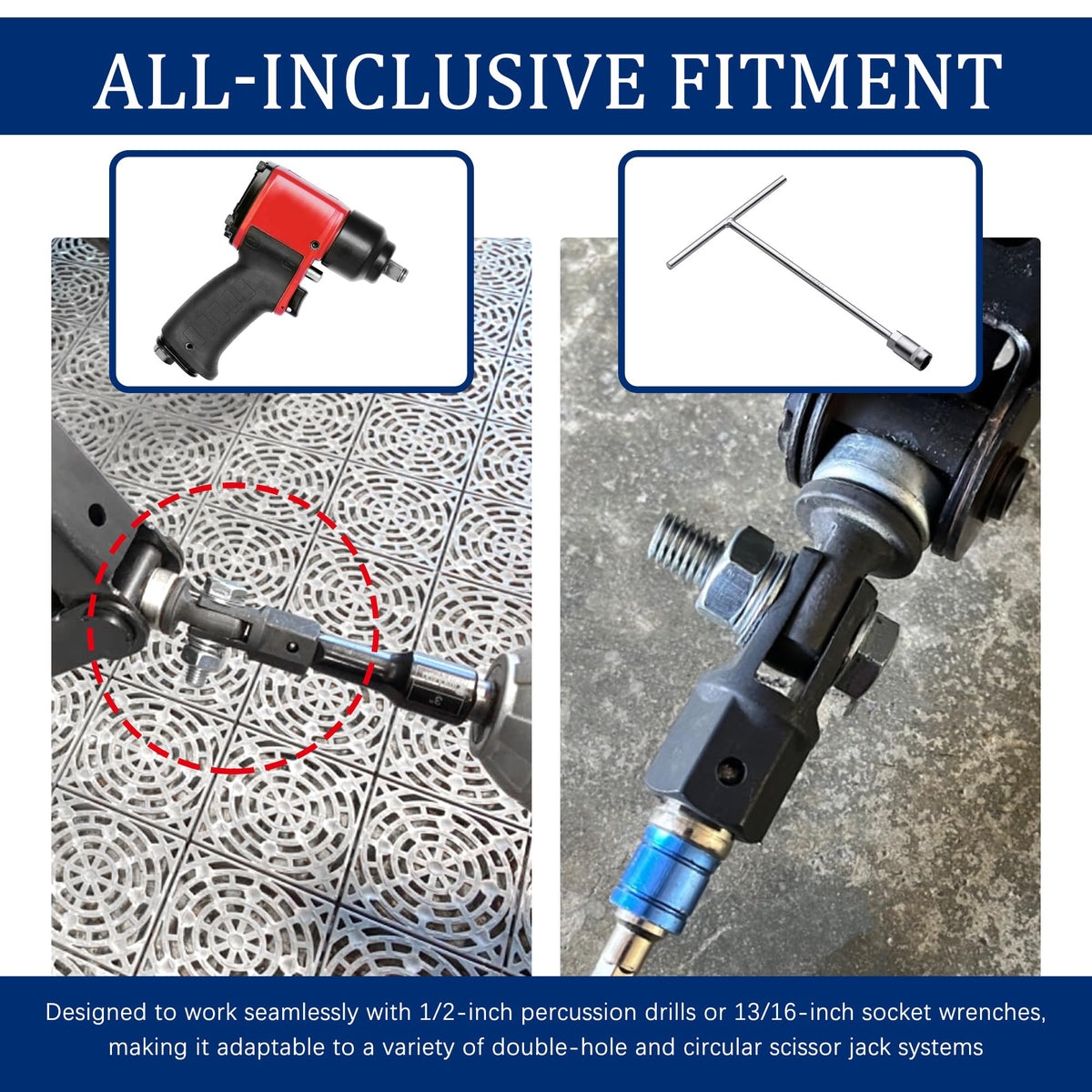 Scissor Jack Adapter for 1/2" Impact Drills W203