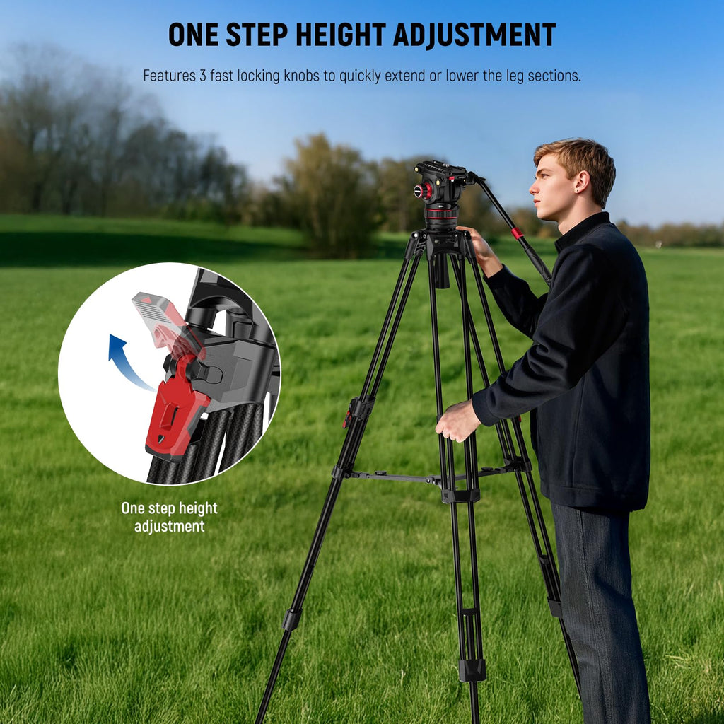 Carbon Fiber Video Camera Tripod with Fluid Head K129041