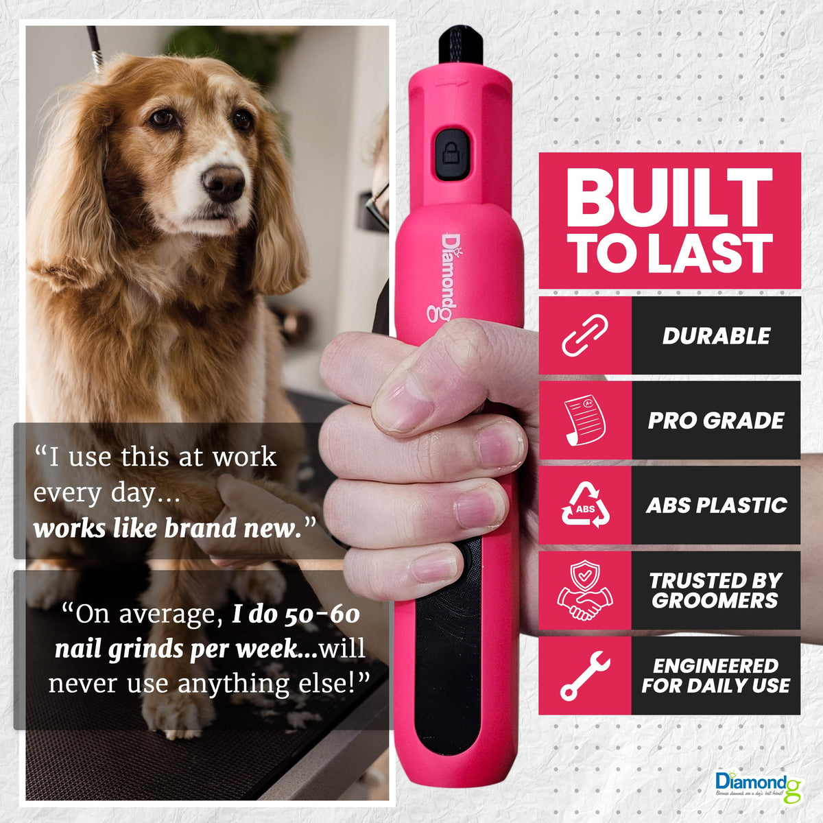 Pink Dog Nail Grinder with LED Light C63453