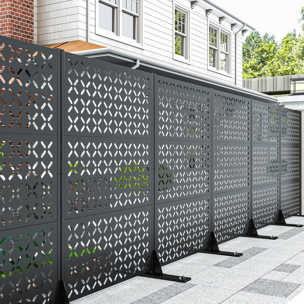 72" Decorative Metal Outdoor Privacy Fence Screen U820