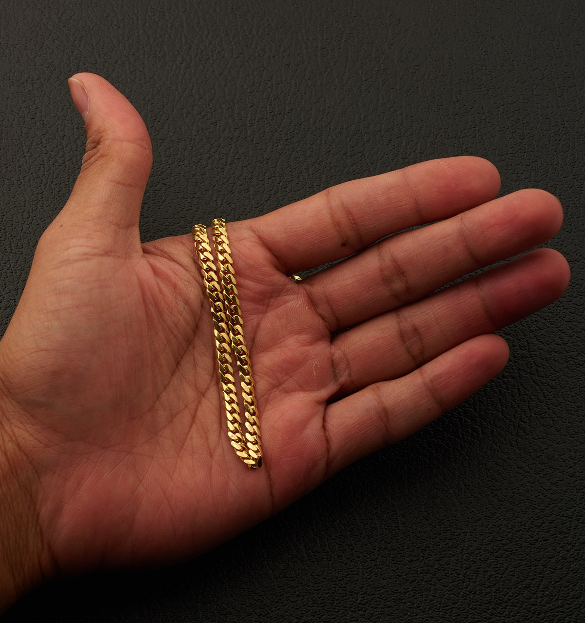 10K Yellow Gold 4mm Cuban Link Chain Necklace X95807