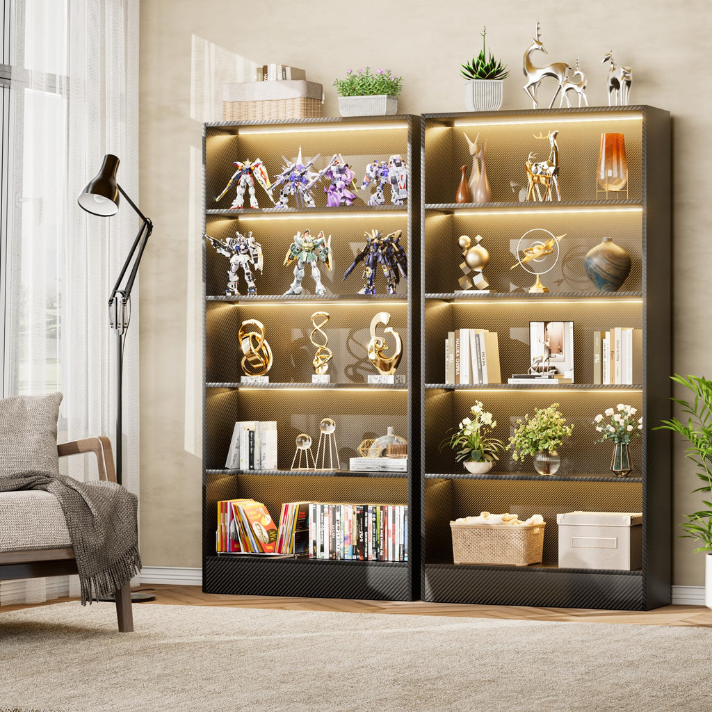 Black 5-Tier Wooden Bookshelf T9423