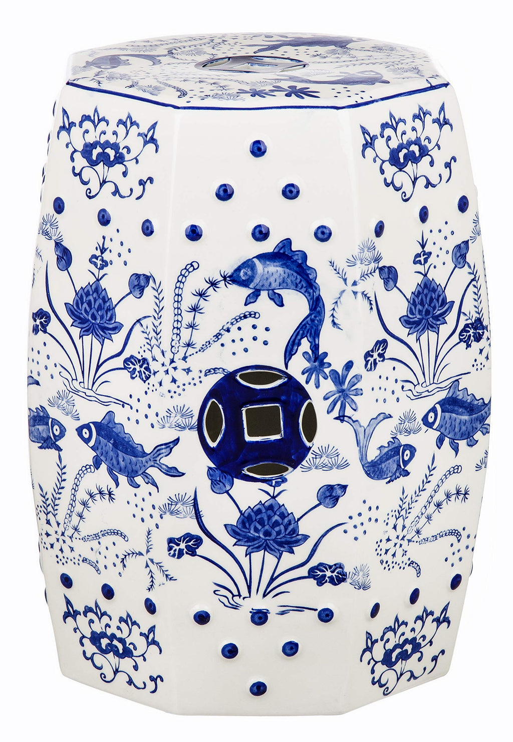Blue Ceramic Garden Stool C424