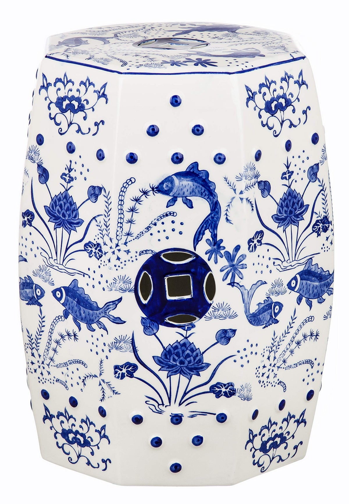 Blue Ceramic Garden Stool C424