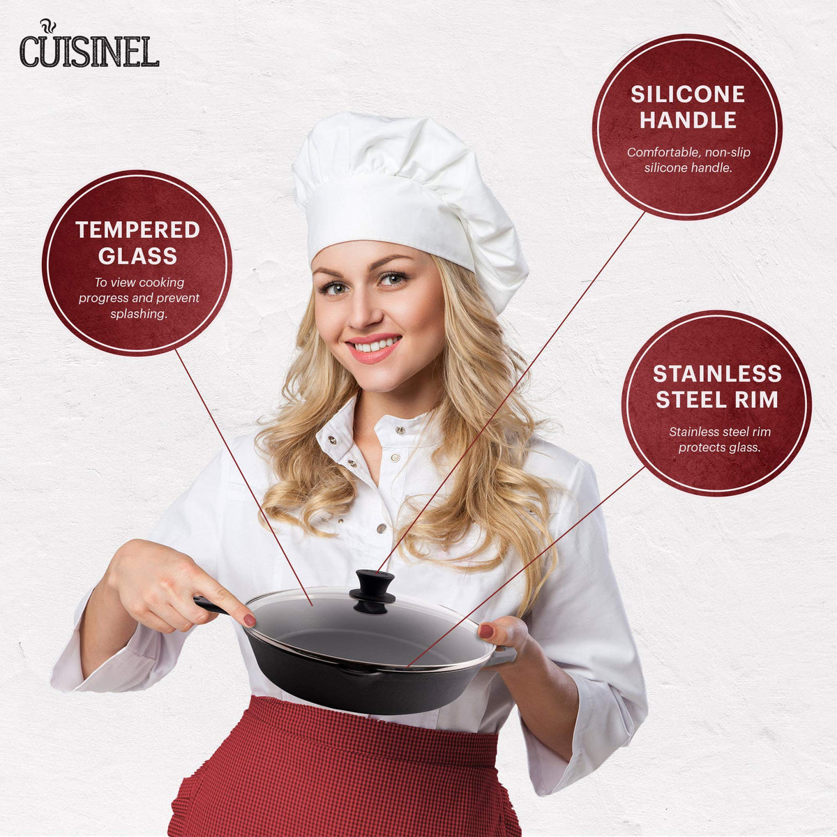 12 inch Tempered Glass Lid Oven Safe Q8040