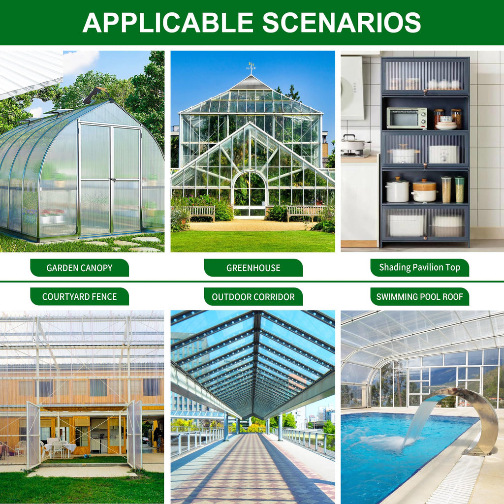 12 PCS Polycarbonate Greenhouse Panels 4' x 2' x 0.32'' X493