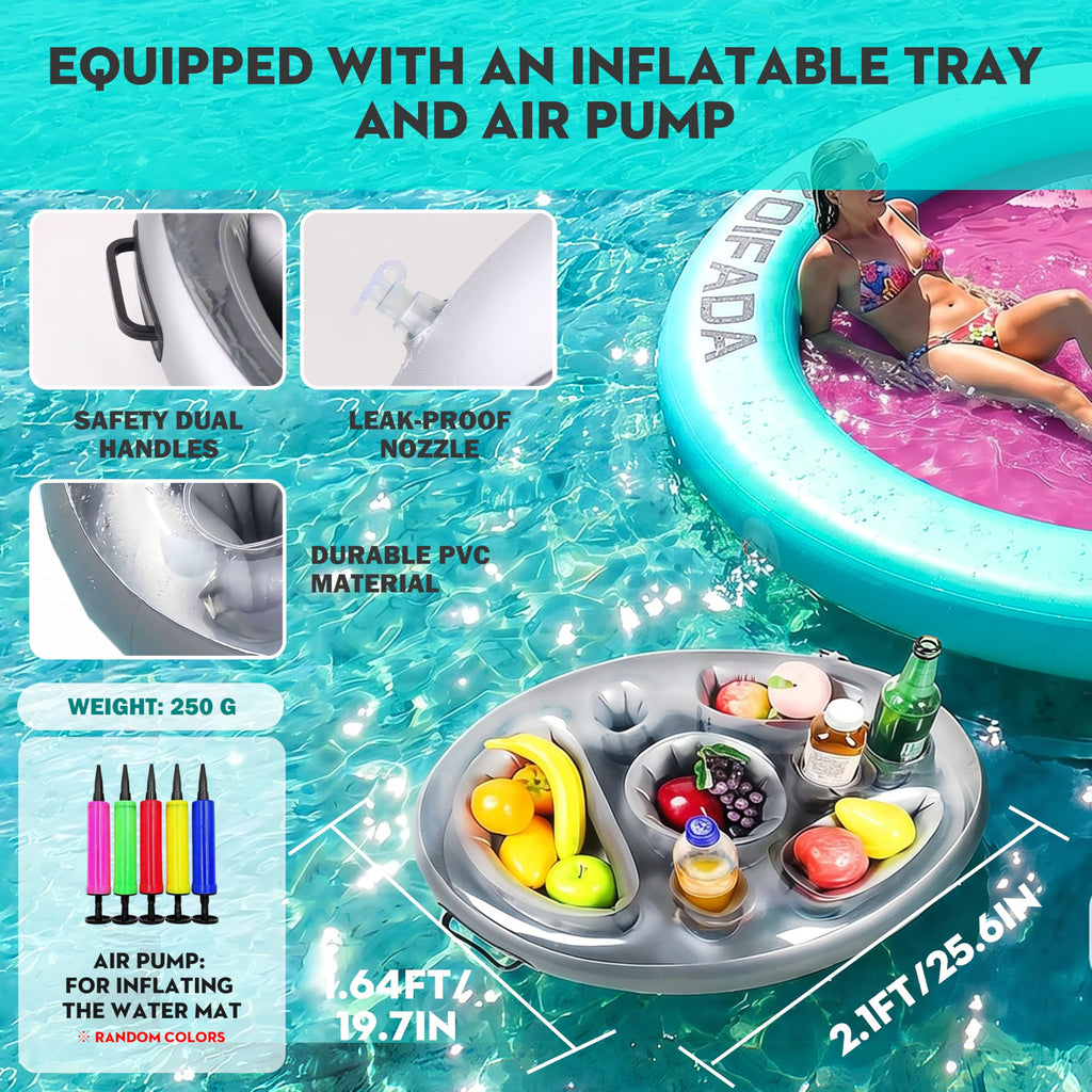 Inflatable Round Floating Ring with Cup Holder A501
