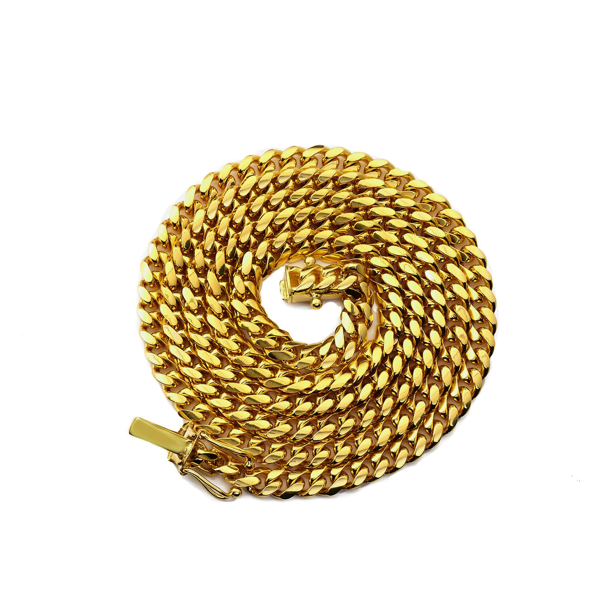 10K Yellow Gold 4mm Cuban Link Chain Necklace X95807