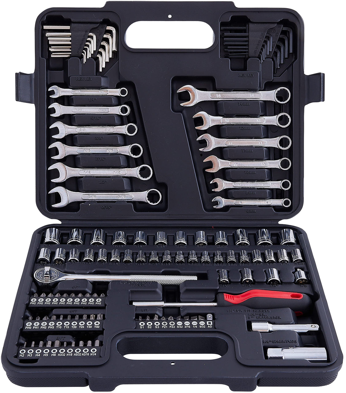 121-Piece Mechanics Tool Set, 1/4 & 3/8-Inch Drive C98215